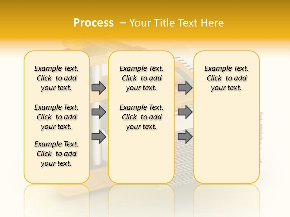 A Bunch Of Yellow And Silver Objects On A White Background PowerPoint Template