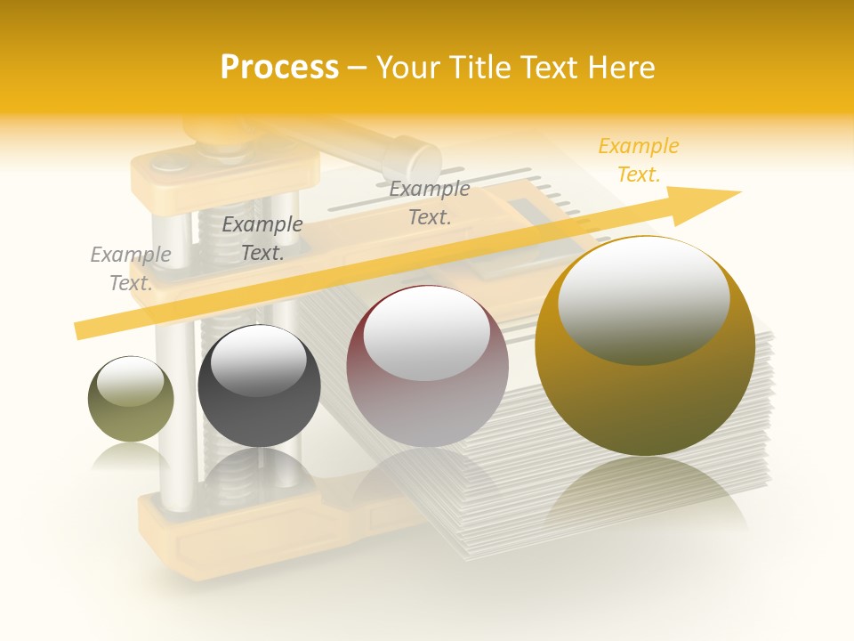 A Bunch Of Yellow And Silver Objects On A White Background PowerPoint Template