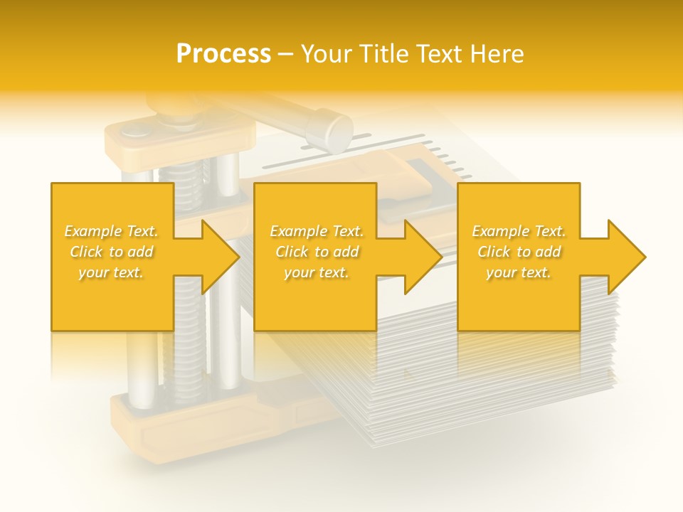 A Bunch Of Yellow And Silver Objects On A White Background PowerPoint Template