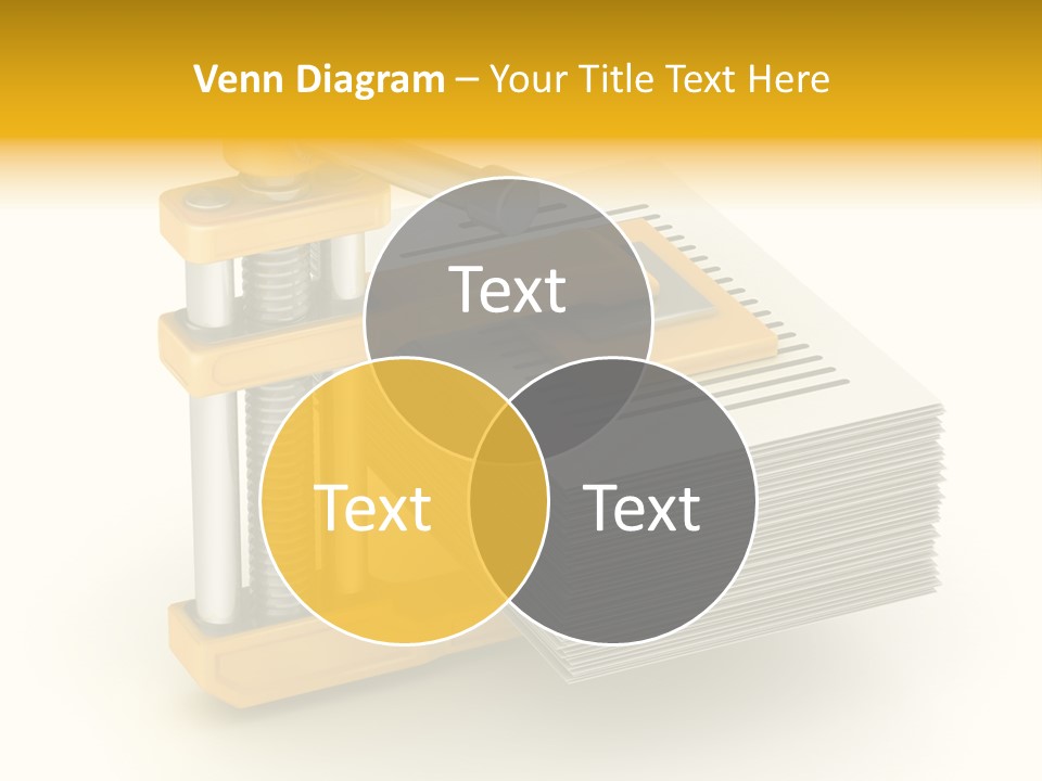 A Bunch Of Yellow And Silver Objects On A White Background PowerPoint Template