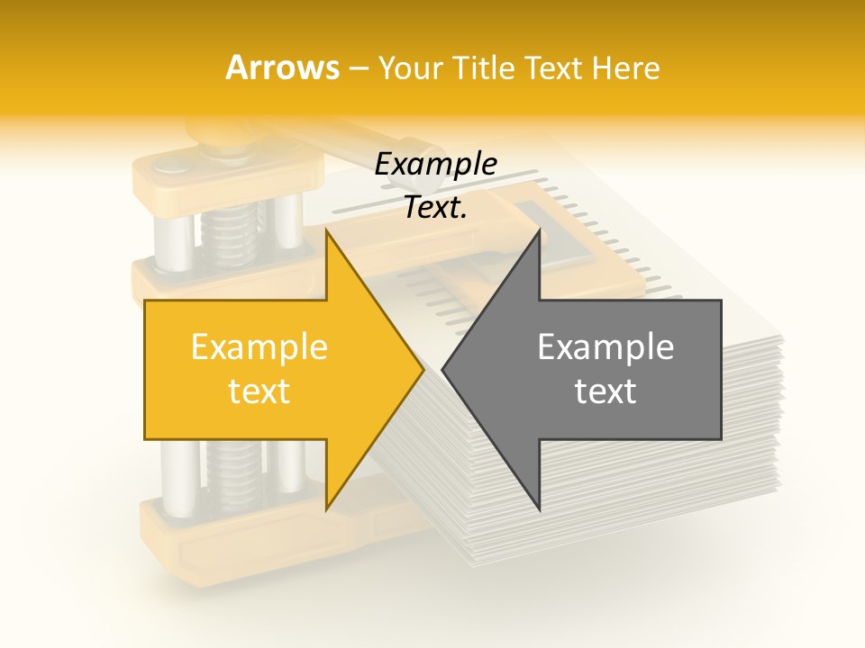 A Bunch Of Yellow And Silver Objects On A White Background PowerPoint Template
