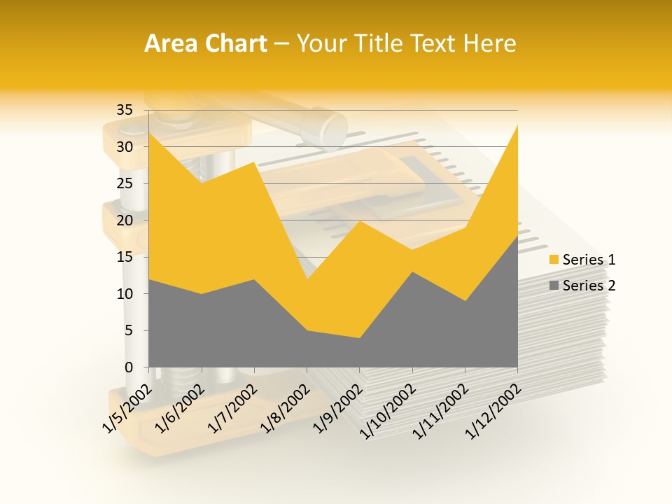A Bunch Of Yellow And Silver Objects On A White Background PowerPoint Template
