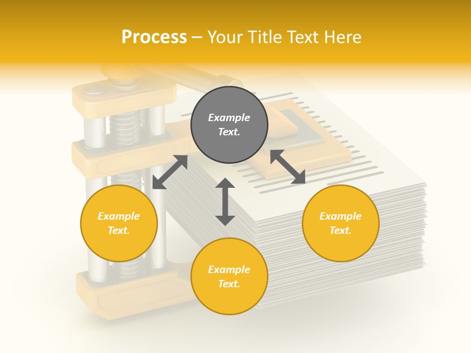 A Bunch Of Yellow And Silver Objects On A White Background PowerPoint Template