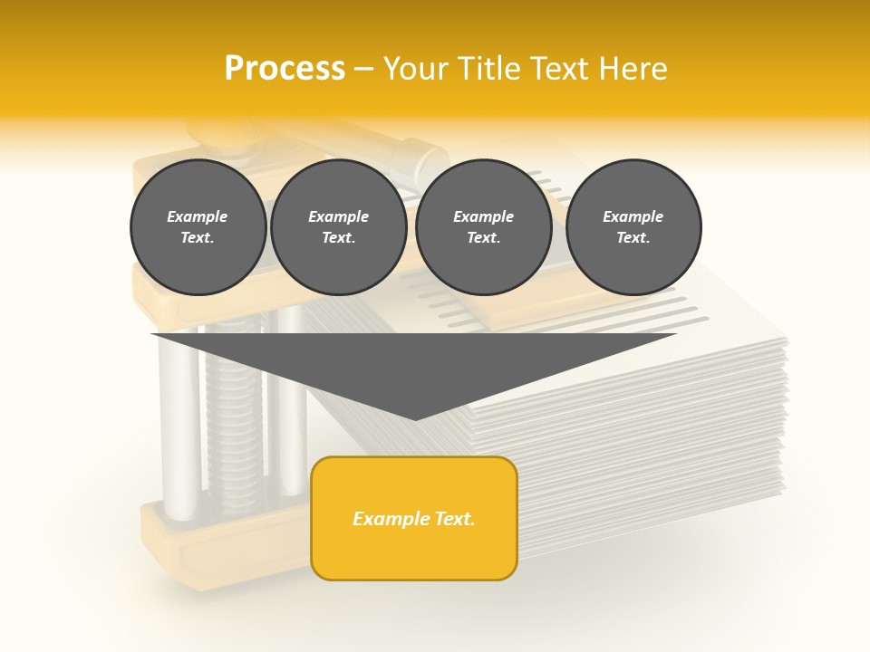 A Bunch Of Yellow And Silver Objects On A White Background PowerPoint Template