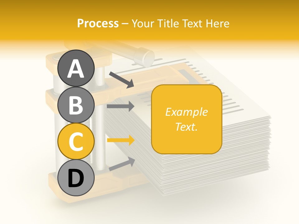 A Bunch Of Yellow And Silver Objects On A White Background PowerPoint Template