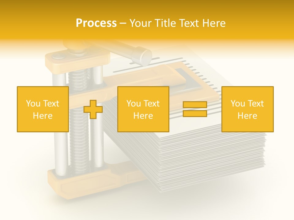 A Bunch Of Yellow And Silver Objects On A White Background PowerPoint Template