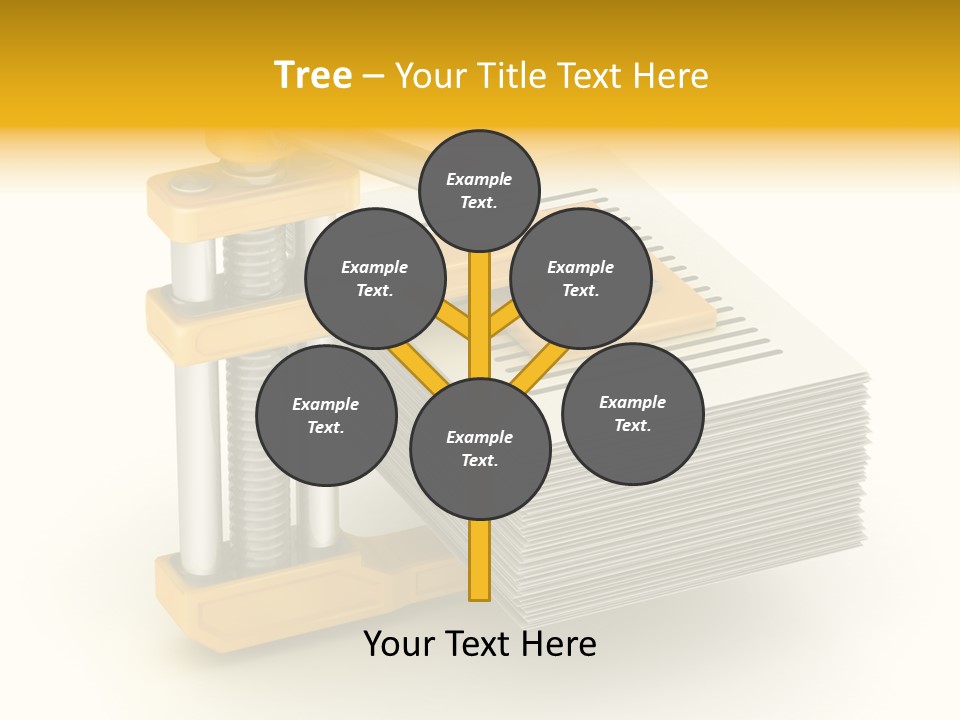 A Bunch Of Yellow And Silver Objects On A White Background PowerPoint Template