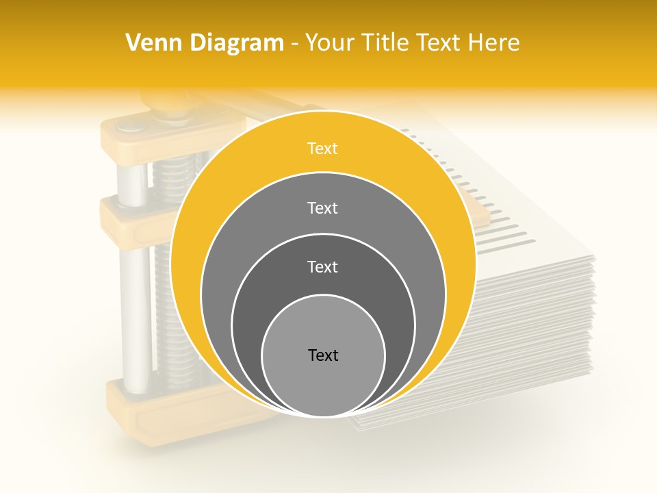 A Bunch Of Yellow And Silver Objects On A White Background PowerPoint Template