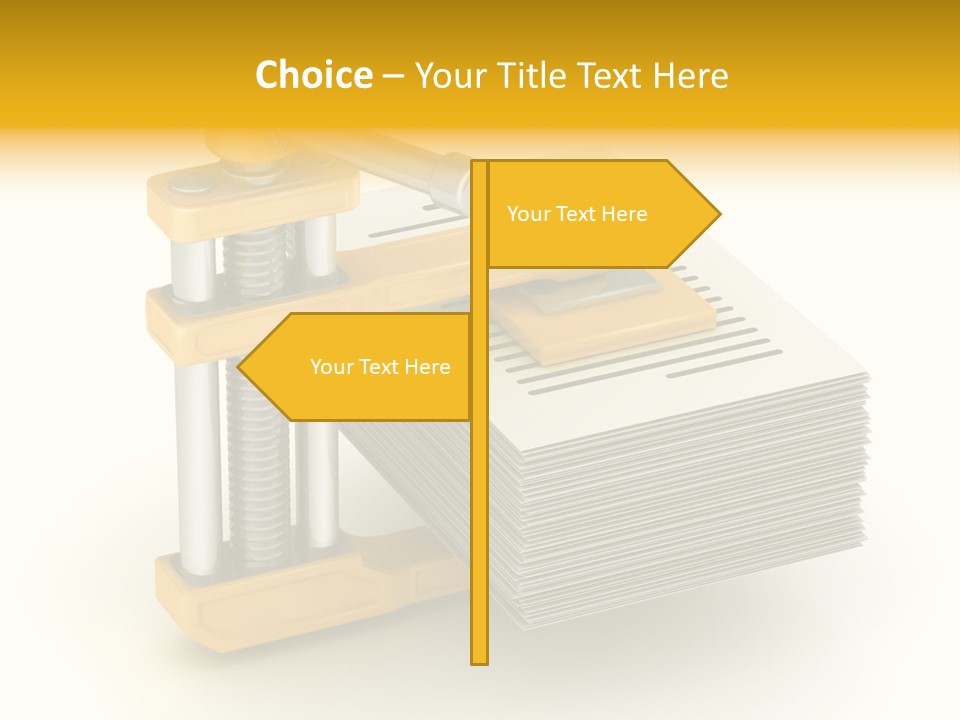 A Bunch Of Yellow And Silver Objects On A White Background PowerPoint Template