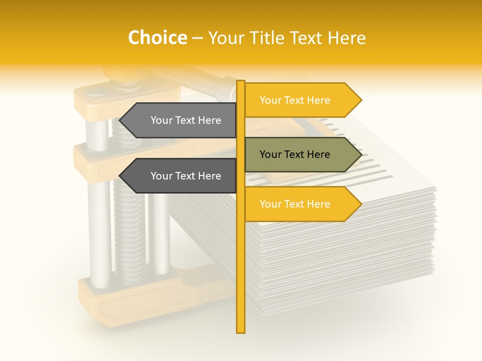 A Bunch Of Yellow And Silver Objects On A White Background PowerPoint Template