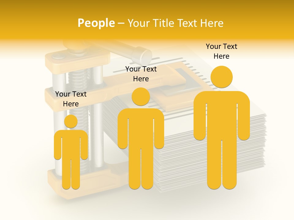 A Bunch Of Yellow And Silver Objects On A White Background PowerPoint Template