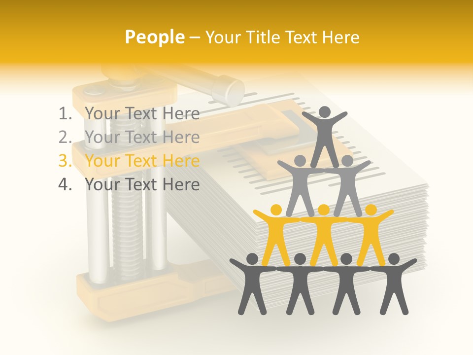 A Bunch Of Yellow And Silver Objects On A White Background PowerPoint Template