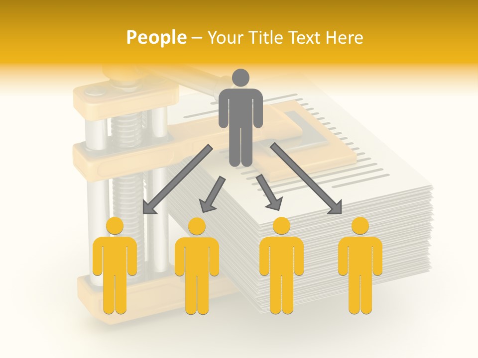 A Bunch Of Yellow And Silver Objects On A White Background PowerPoint Template