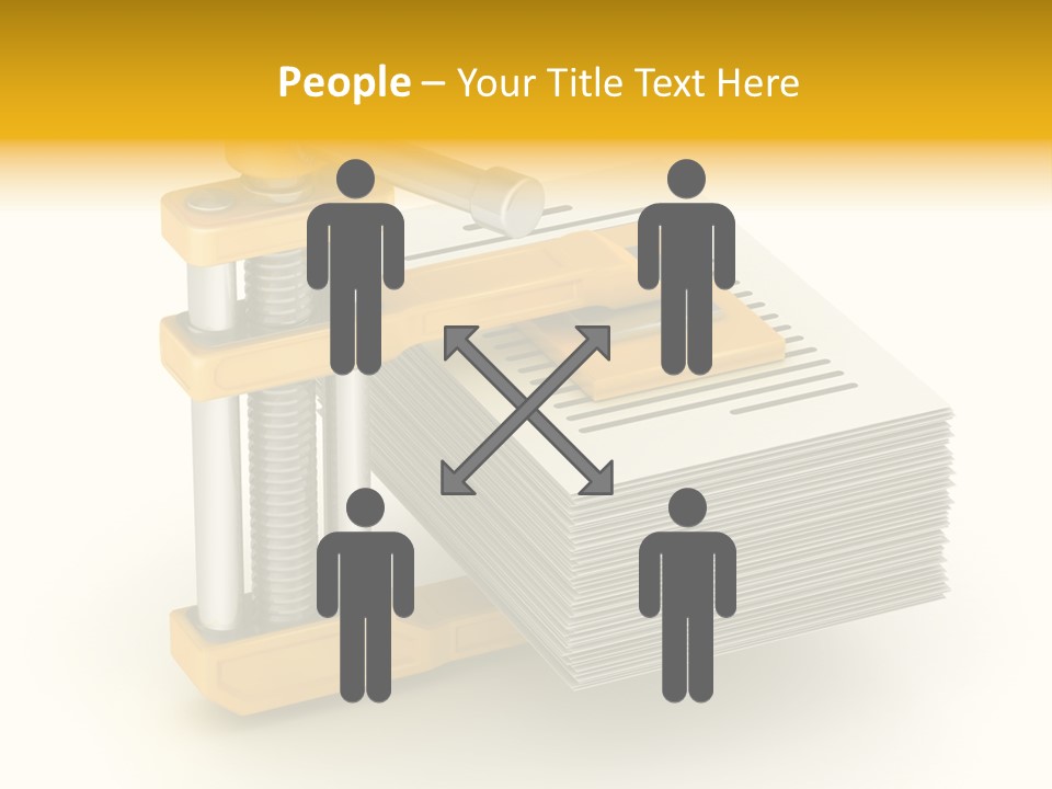 A Bunch Of Yellow And Silver Objects On A White Background PowerPoint Template