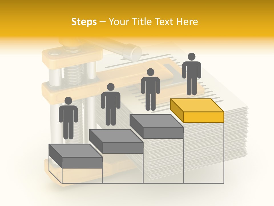 A Bunch Of Yellow And Silver Objects On A White Background PowerPoint Template