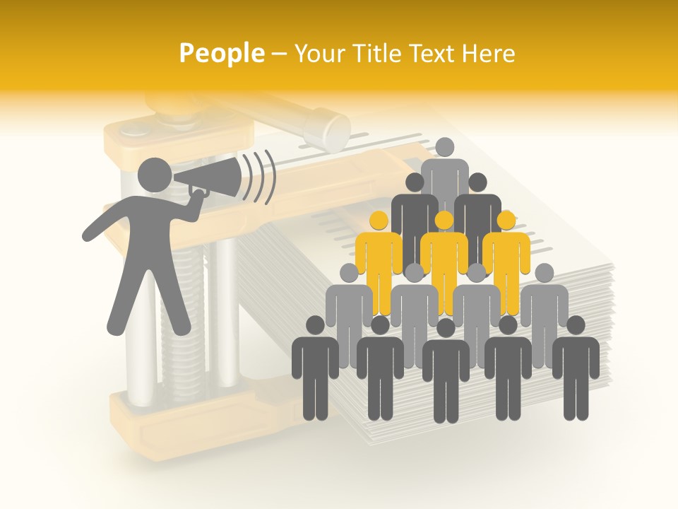 A Bunch Of Yellow And Silver Objects On A White Background PowerPoint Template