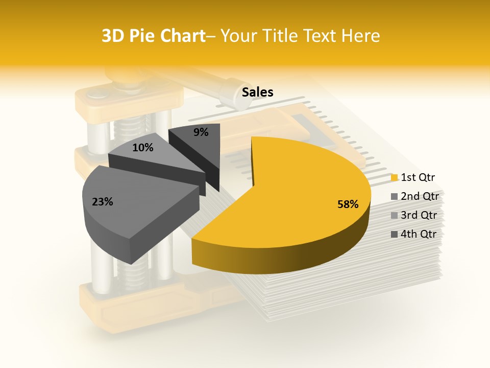 A Bunch Of Yellow And Silver Objects On A White Background PowerPoint Template