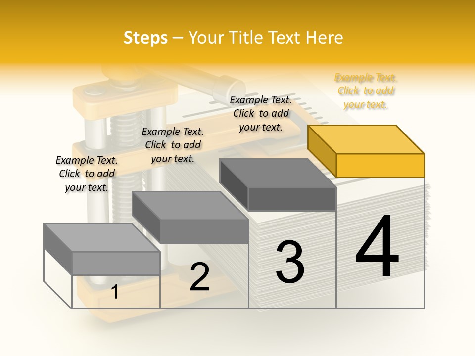 A Bunch Of Yellow And Silver Objects On A White Background PowerPoint Template
