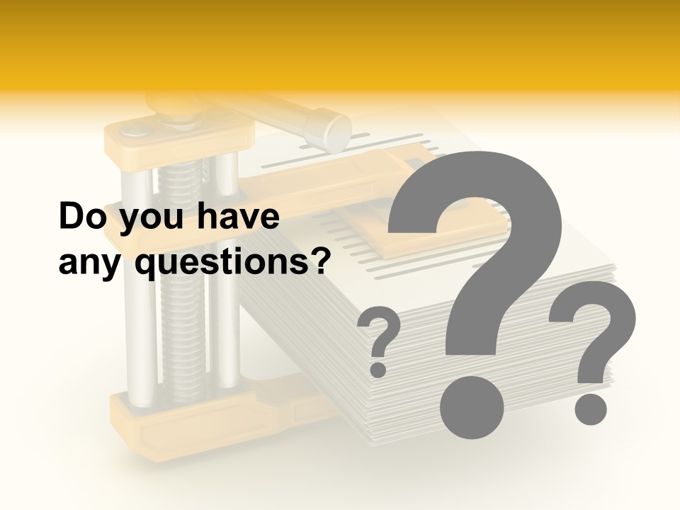 A Bunch Of Yellow And Silver Objects On A White Background PowerPoint Template