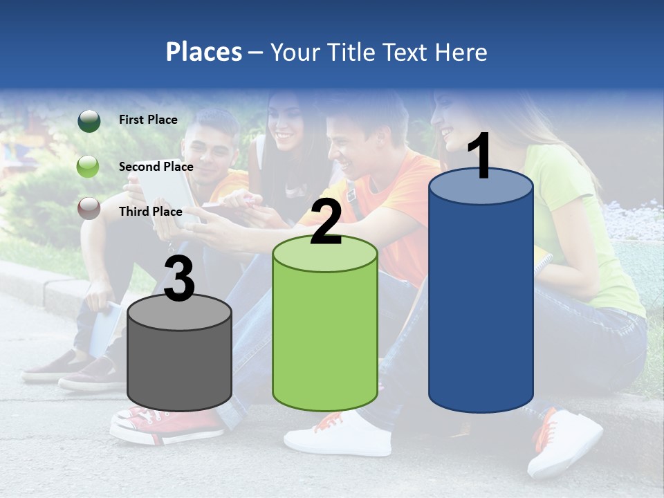 Teenager Woman Man PowerPoint Template