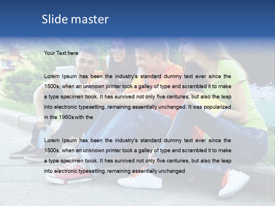 Teenager Woman Man PowerPoint Template