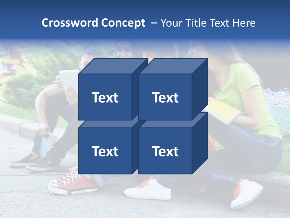 Teenager Woman Man PowerPoint Template