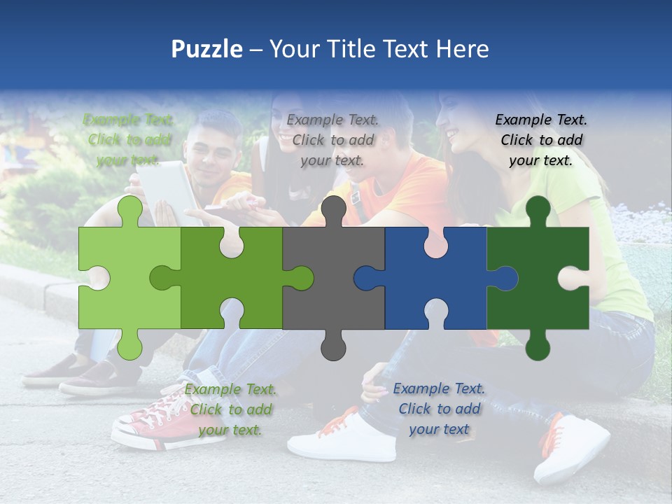 Teenager Woman Man PowerPoint Template