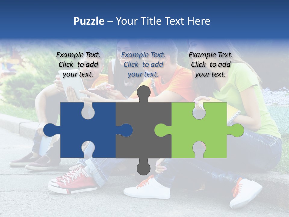 Teenager Woman Man PowerPoint Template