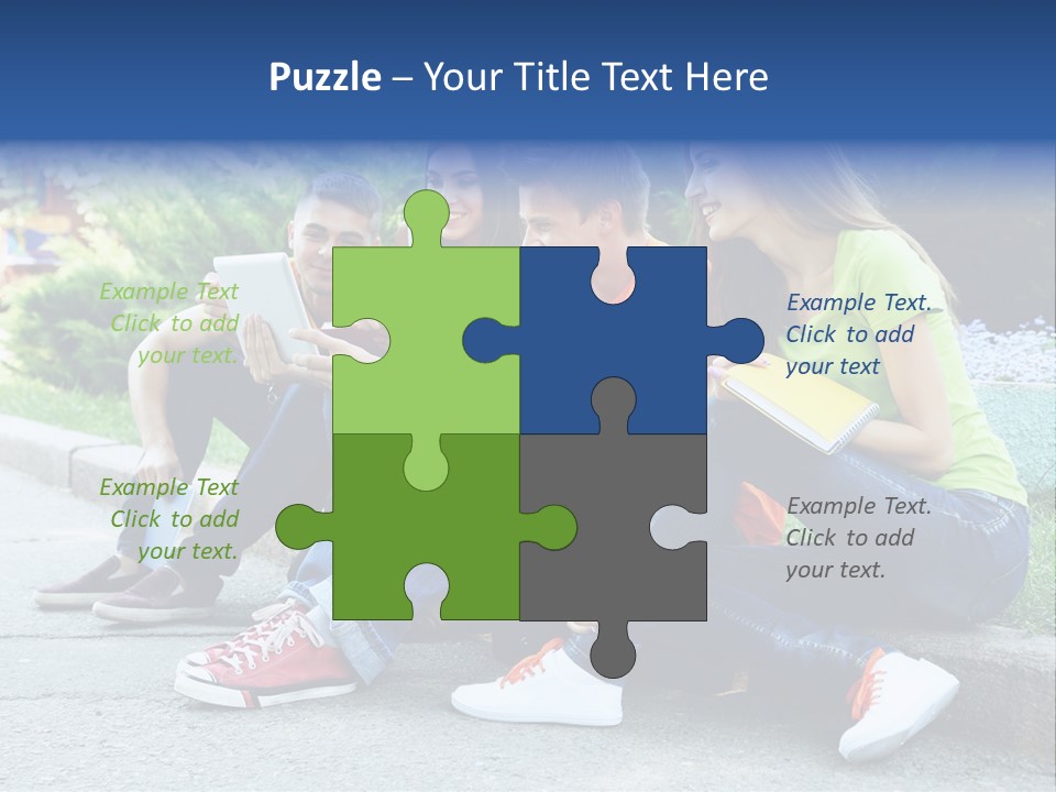 Teenager Woman Man PowerPoint Template