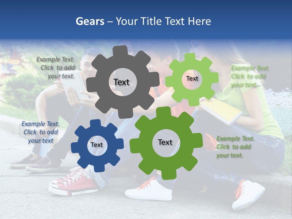 Teenager Woman Man PowerPoint Template