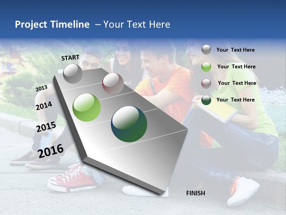 Teenager Woman Man PowerPoint Template