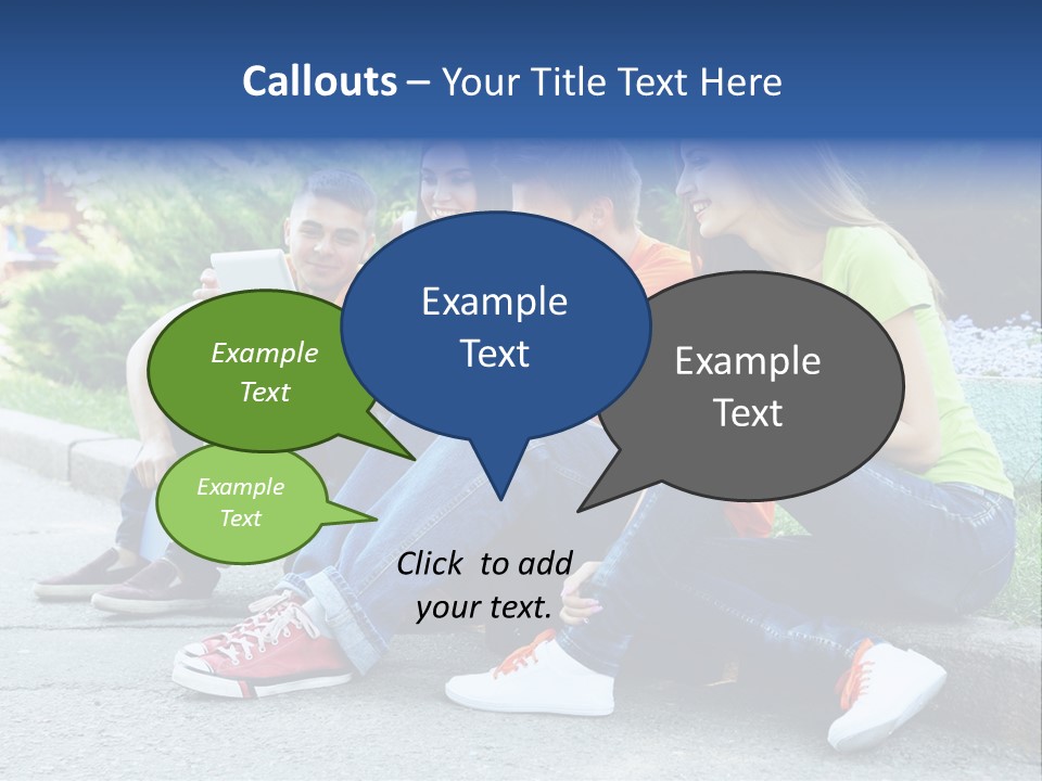 Teenager Woman Man PowerPoint Template