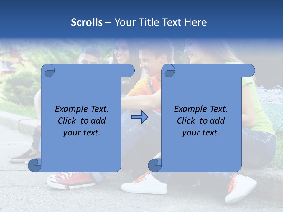 Teenager Woman Man PowerPoint Template