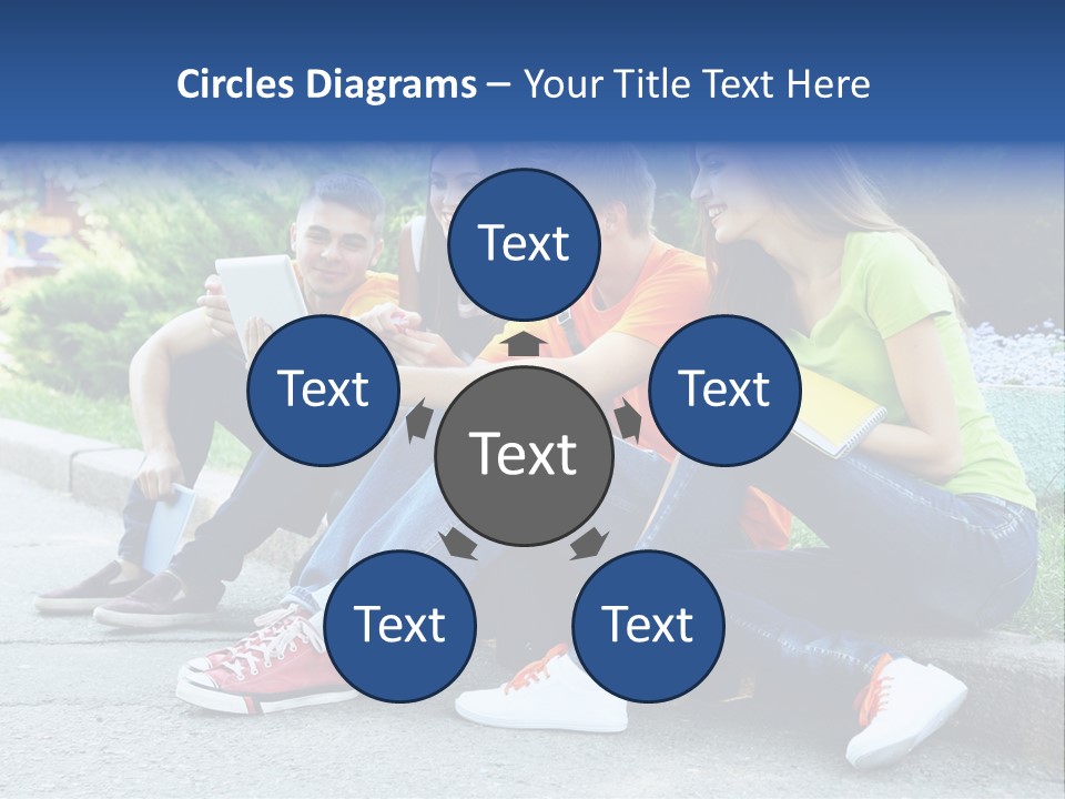 Teenager Woman Man PowerPoint Template