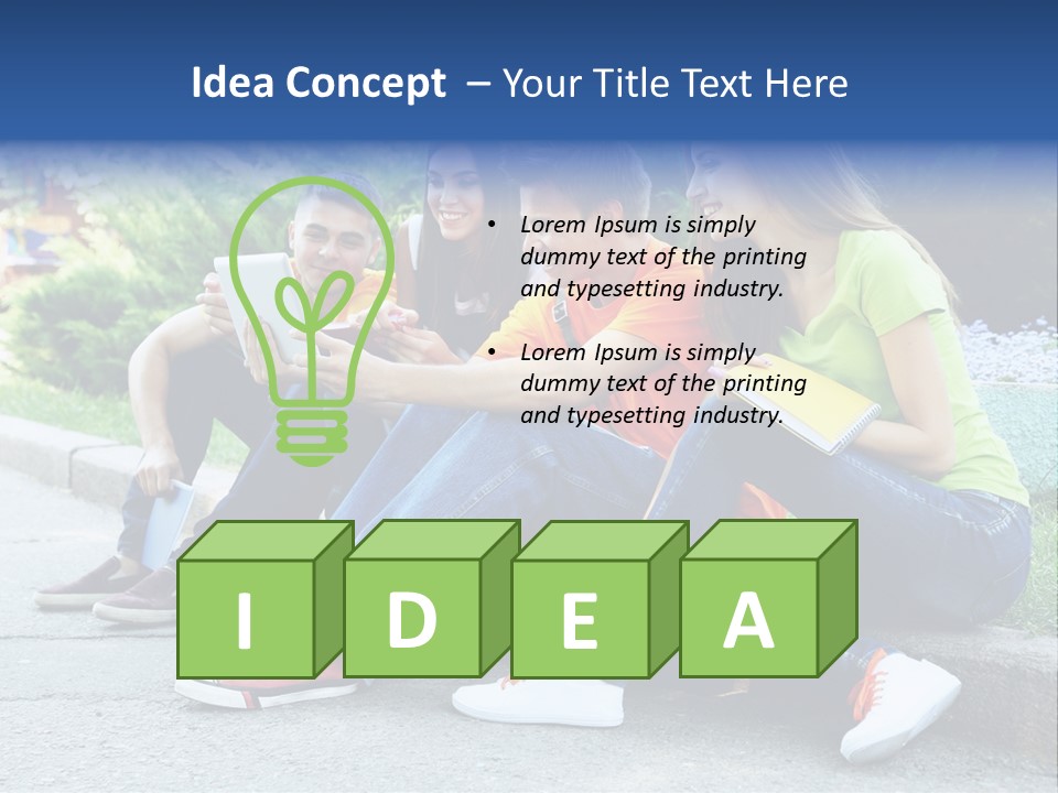 Teenager Woman Man PowerPoint Template