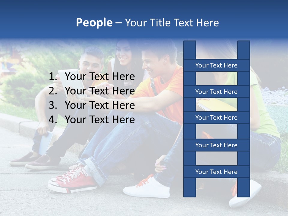 Teenager Woman Man PowerPoint Template