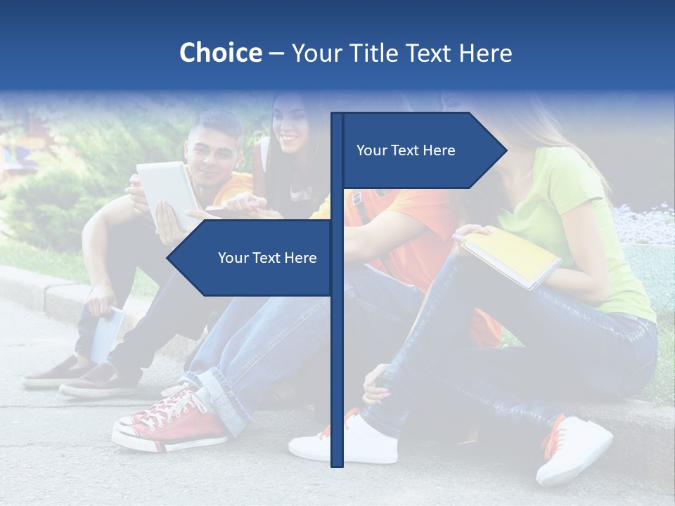 Teenager Woman Man PowerPoint Template