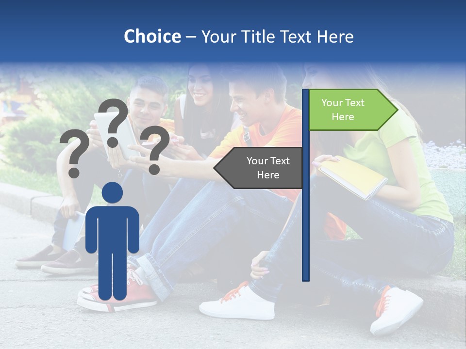 Teenager Woman Man PowerPoint Template