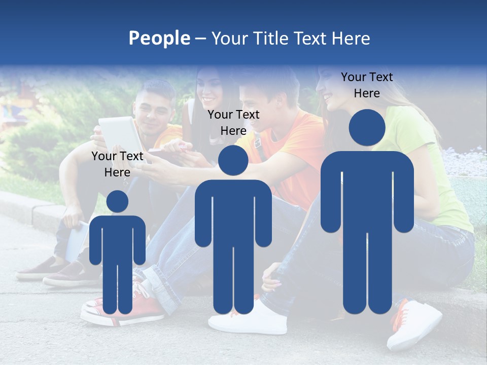 Teenager Woman Man PowerPoint Template