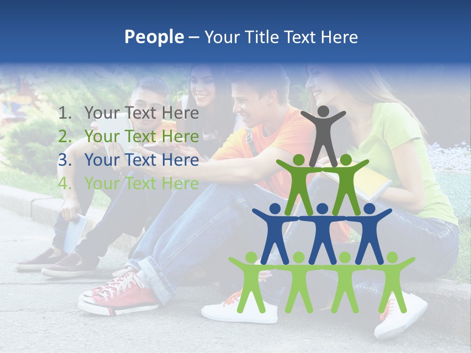 Teenager Woman Man PowerPoint Template