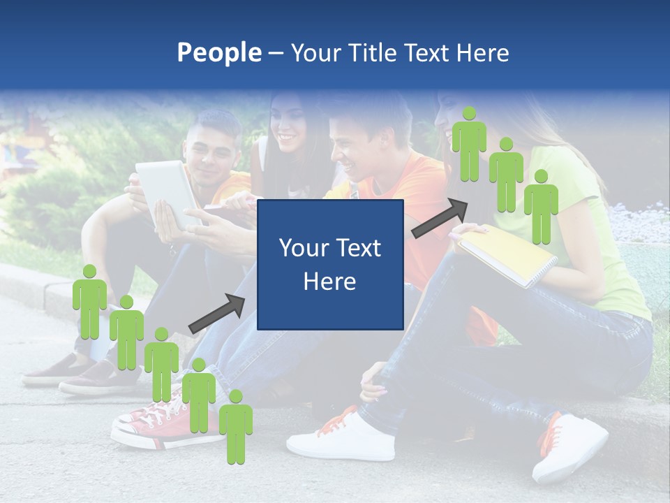 Teenager Woman Man PowerPoint Template