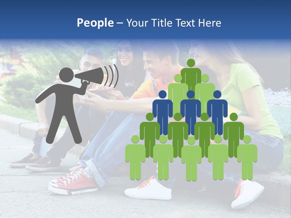 Teenager Woman Man PowerPoint Template