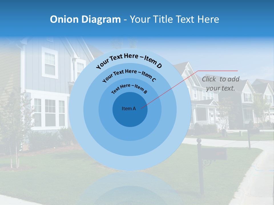 A Row Of Houses With A Blue Sign In Front Of Them PowerPoint Template