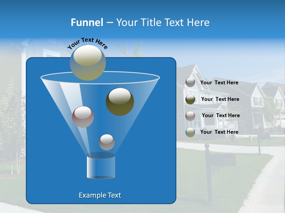 A Row Of Houses With A Blue Sign In Front Of Them PowerPoint Template