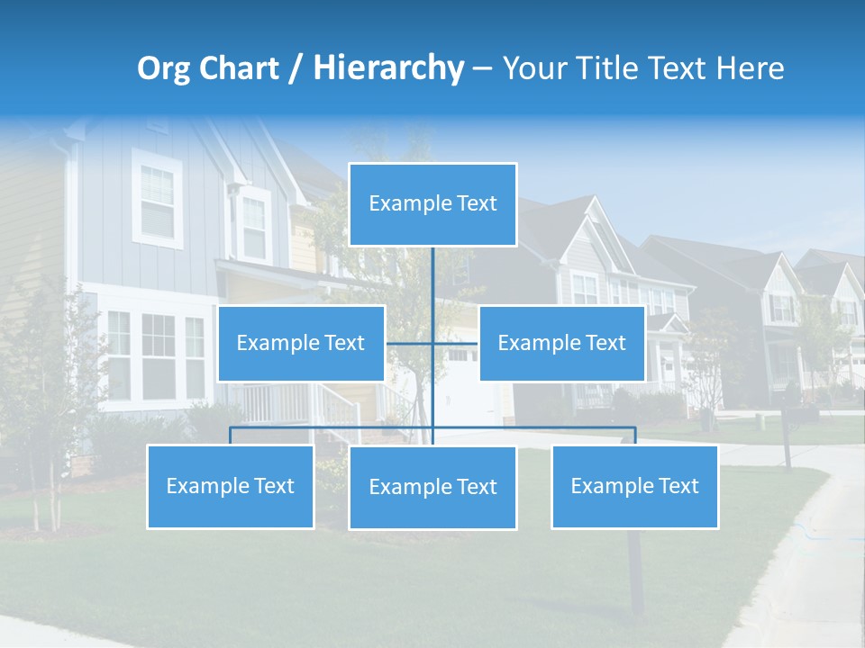 A Row Of Houses With A Blue Sign In Front Of Them PowerPoint Template