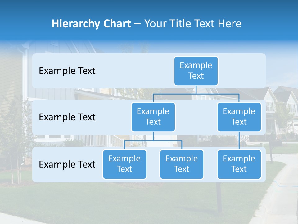 A Row Of Houses With A Blue Sign In Front Of Them PowerPoint Template