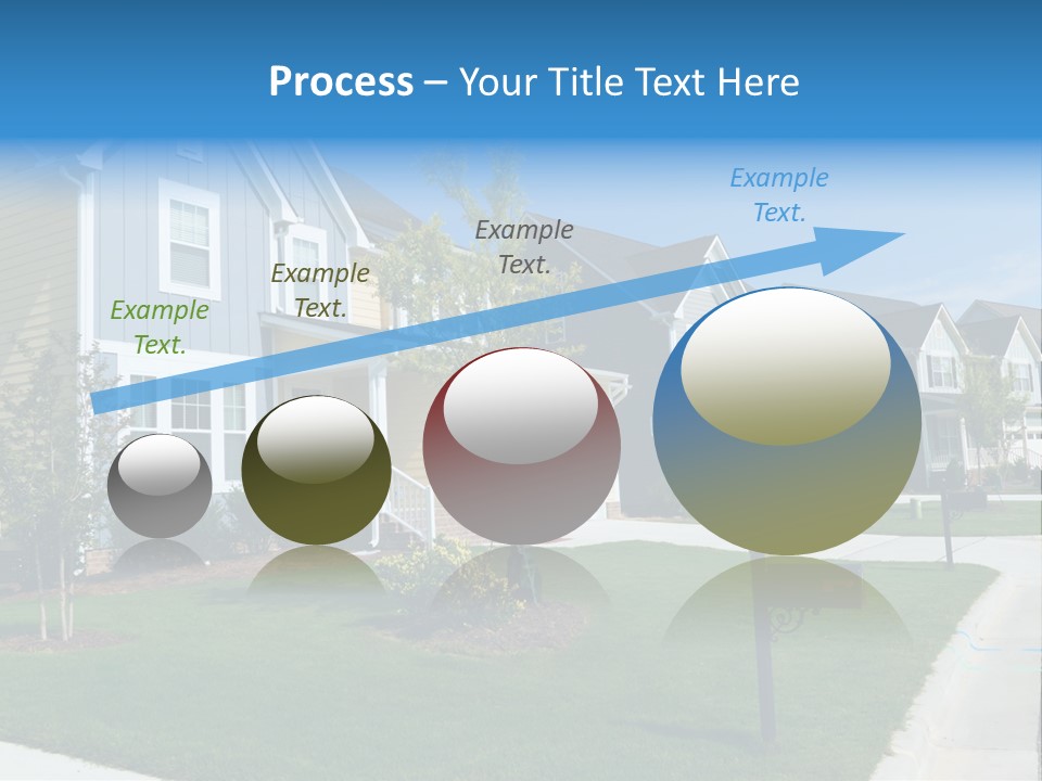 A Row Of Houses With A Blue Sign In Front Of Them PowerPoint Template