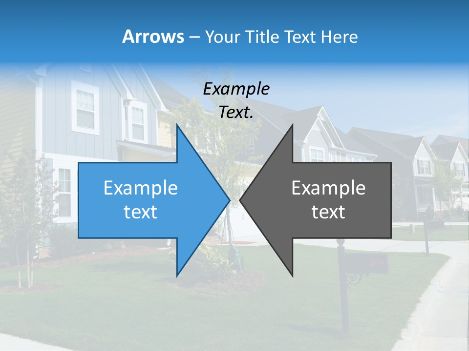 A Row Of Houses With A Blue Sign In Front Of Them PowerPoint Template