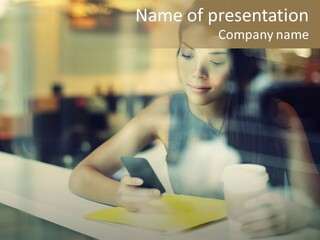 Coffee Texting Phone PowerPoint Template