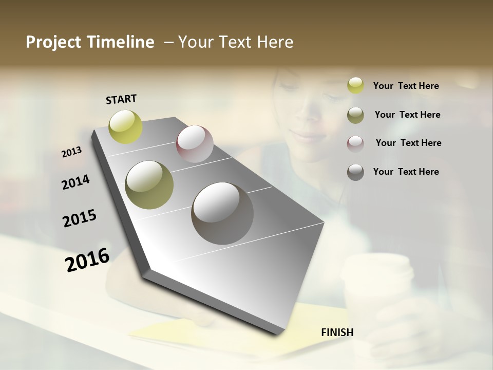 Coffee Texting Phone PowerPoint Template
